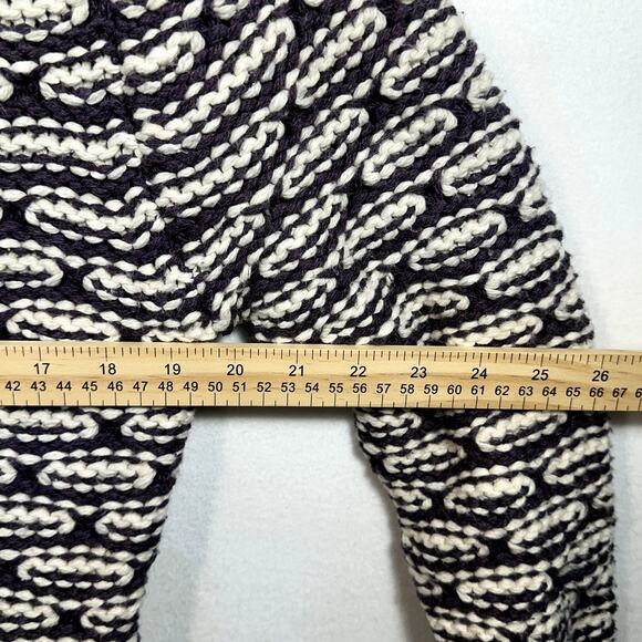 Old Navy Pullover Hooded Sweater Women L Chunky Knit Heavyweight V Neck Cozy Y2K - Picture 7 of 9